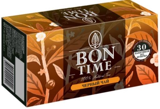 Bontime Черный чай 30 пакетиков без ярлычка, 60 гр. КДВ