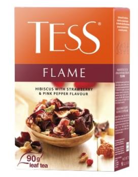 Чай травяной TESS FLAME. со вкусом и ароматом клубники и апельсина, 90 гр. Лента