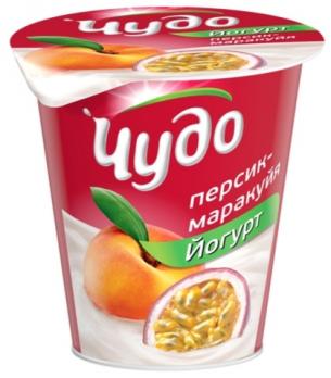 Йогурт ЧУДО Персик-Маракуйя, 2.5 % 290 гр. Лента