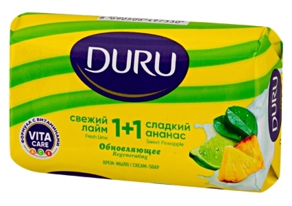 Крем-мыло DURU 1+1 Лайм+Ананас 80 гр. "С"