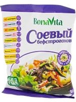 Мясо соевое BONA VITA Бефстроганов 80 гр. Лента