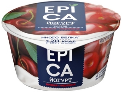 Йогурт Epica с вишней и черешней, 4.8% 130 гр. Лента