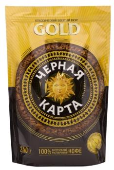 Кофе Растворимый Черная карта GOLD 240 гр. Лента