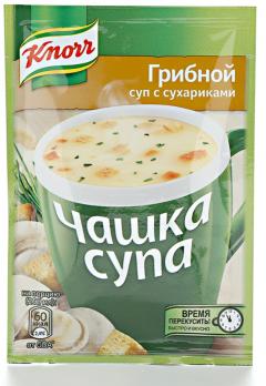 Суп б/п KNORR Чашка супа Грибной суп с сухариками 15,5г Лента