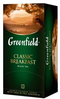 Черный чай в пакетиках Greenfield Classic Breakfast, 25 шт. Лента