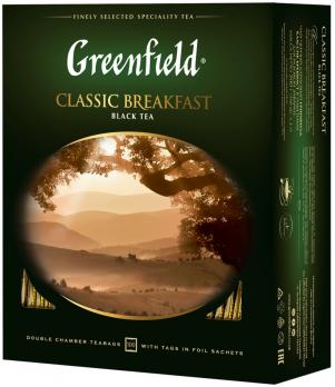 Чай черный GREENFIELD Classic Breakfast, 100 пак. Лента