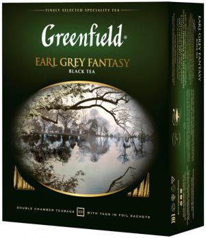 Чай черный GREENFIELD Earl Gray Fantasy с ароматом бергамота, 100 пак. Лента