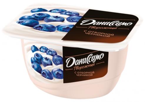 Десерт Творожный Даниссимо, с отборной черникой 5,8 % 130 гр. Лента