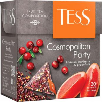 Чайный напиток TESS, Cosmopolitan Party с Клюквой и Грейпфрутом, 20 пирамидок, 40 гр. Лента