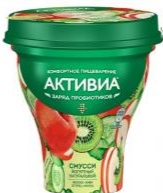 Йогурт АКТИВИА Смусси Яблоко, киви, огурец, киноа, 1% 250 гр. Лента